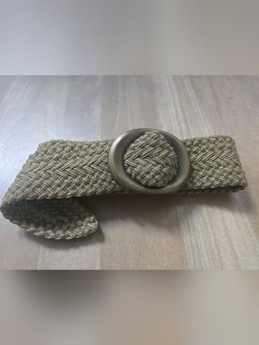 VTG De Vecchi by Hamilton Hodge Gold Metallic Braided Woven Belt Size M